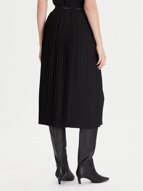 Calvin Klein Calvin Klein Faltenrock LV044D632G Schwarz Regular Fit