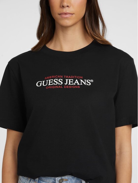 Guess Jeans Guess Jeans T-Shirt 165649 Černá Classic Fit