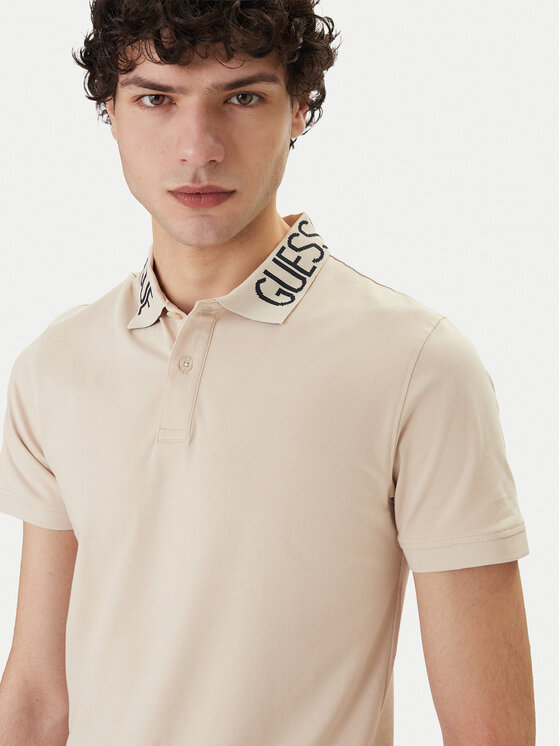 Guess Guess Tricou polo M6GP66 K3070 Bej Slim Fit