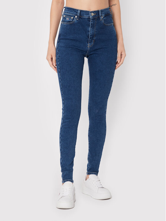 Tommy Jeans Džinsi Melany DW0DW13355 Tumši zils Super Skinny Fit