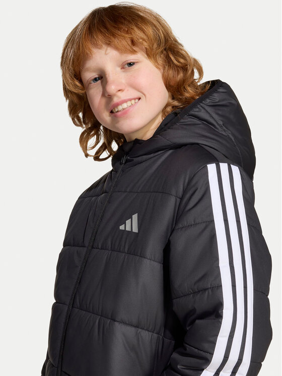 adidas adidas Zimska jakna Essentials 3-Stripes JL7402 Crna Regular Fit
