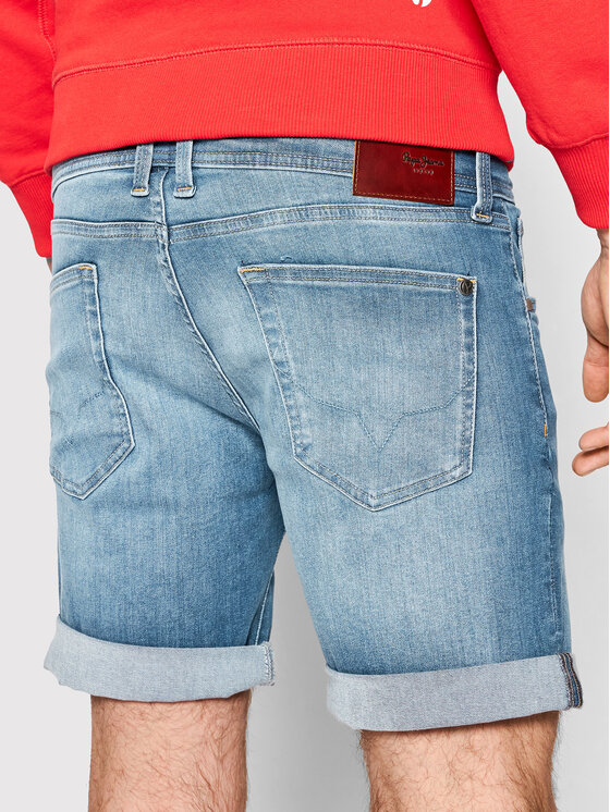 Pepe Jeans Pepe Jeans Szorty jeansowe Cane PM800934 Niebieski Slim Fit