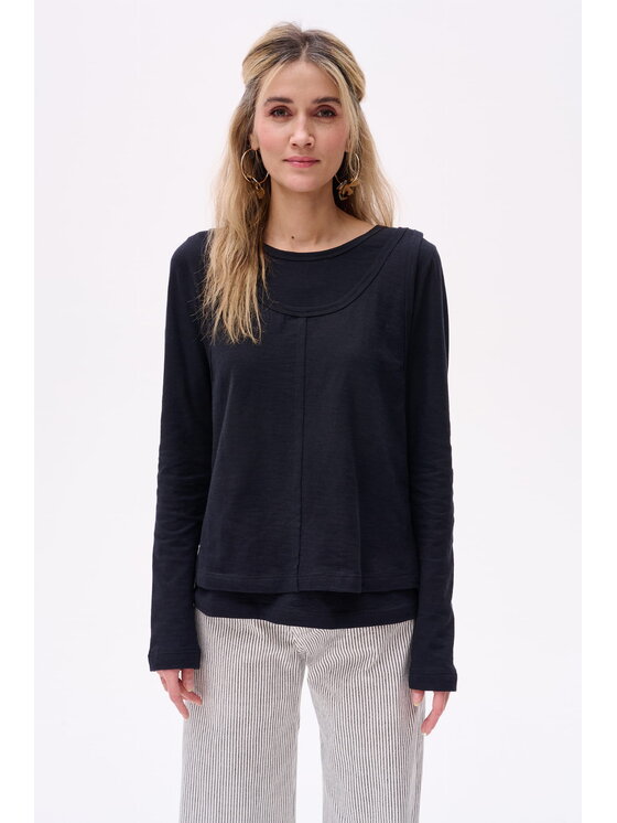 blue shadow blue shadow Bluzka Klarisa Czarny Regular Fit