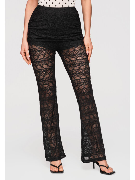 Ombre Ombre Spodnie materiałowe OW-PA-E0010 Czarny Slim Fit