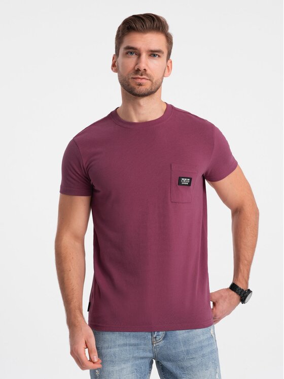 Ombre Ombre T-Shirt OM-TSCT-0109 Bordó Classic Fit