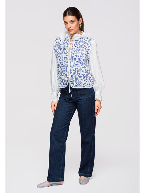 Ombre Ombre Kamizelka OW-VE-E0003 Niebieski Regular Fit