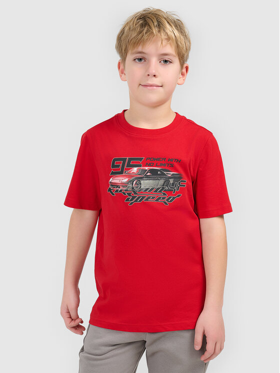 4F 4F T-Shirt ESPORTS RACING Czerwony Regular Fit