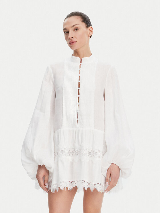 BARDOT BARDOT Φόρεμα καλοκαιρινό Antonia Lace Trim 59849DB Λευκό Relaxed Fit