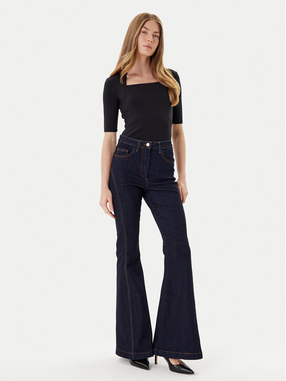 Rinascimento Rinascimento Džinsai CFC0126161003 Tamsiai mėlyna Flare Fit