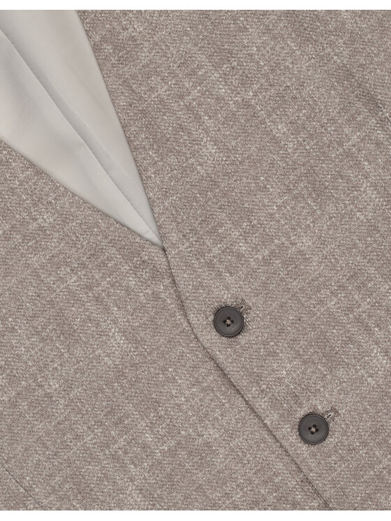 Borgio Borgio Kamizelka garniturowa kamizelka_genola_bz Beżowy Slim Fit
