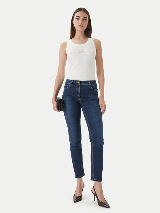 Luisa Spagnoli Luisa Spagnoli Top Bordo 543281 Bílá Slim Fit