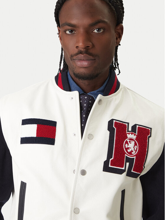 Tommy Hilfiger Tommy Hilfiger Bomber Varsity MW0MW41866 Écru Regular Fit