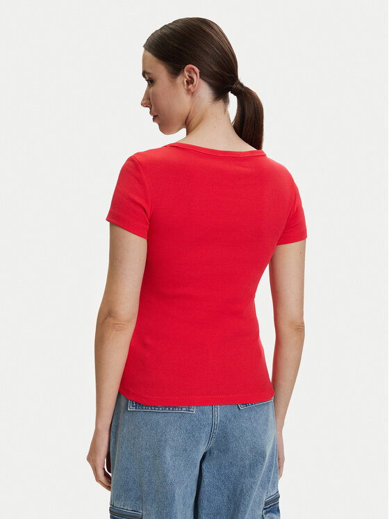 Tommy Jeans Tommy Jeans T-Shirt DW0DW17385 Červená Slim Fit