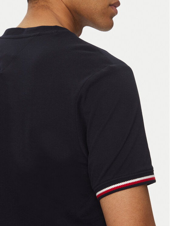 Tommy Hilfiger Tommy Hilfiger Marškinėliai Global Stripe MW0MW38630 Tamsiai mėlyna Regular Fit