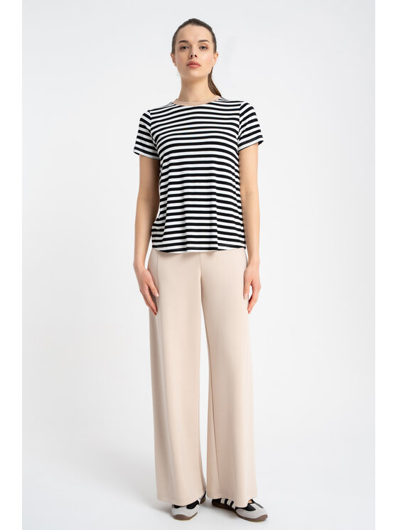 CLICK CLICK Bavlnené nohavice 30-342 Béžová Modern Relaxed Fit