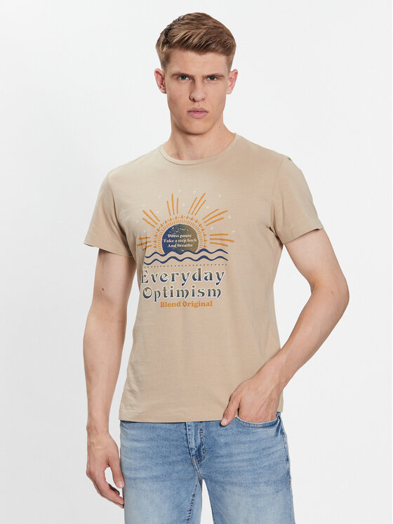 Blend Blend T-särk 20715030 Beež Regular Fit