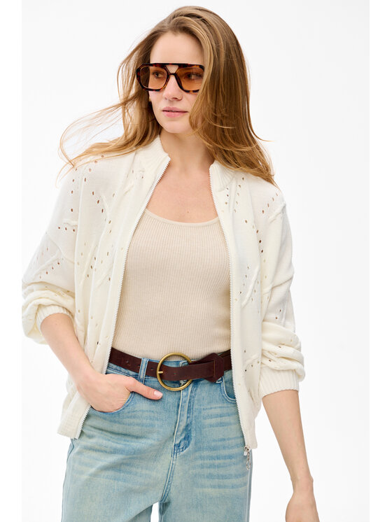 blue shadow blue shadow Kardigan Blash Écru Regular Fit