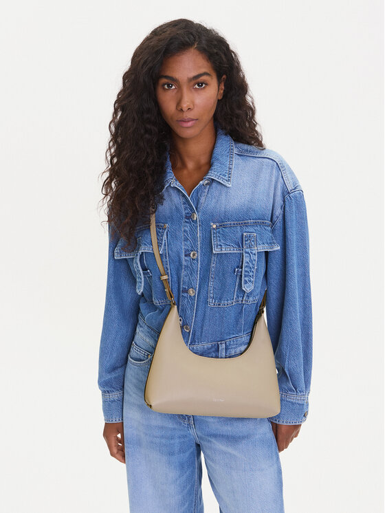 Calvin Klein Calvin Klein Дамска чанта Foil Logo Conv Shou?Lder Bag LV04F3272G Бежов
