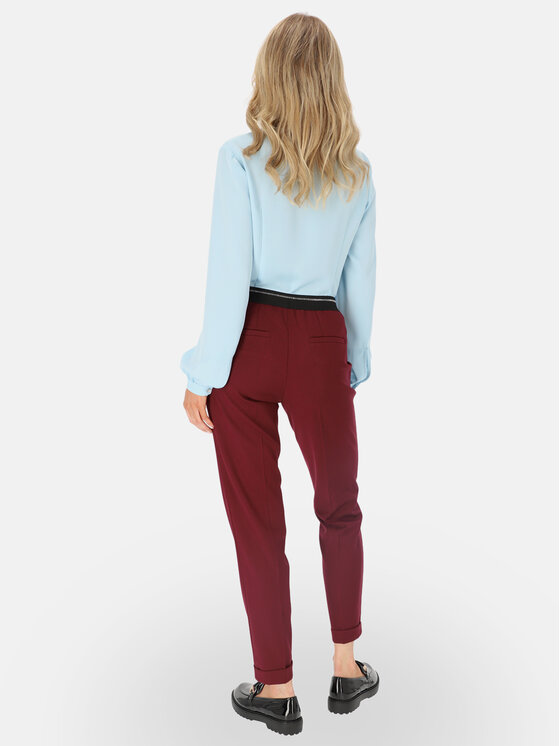 L’AF L’AF Spodnie materiałowe Liberty Bordowy Regular Fit
