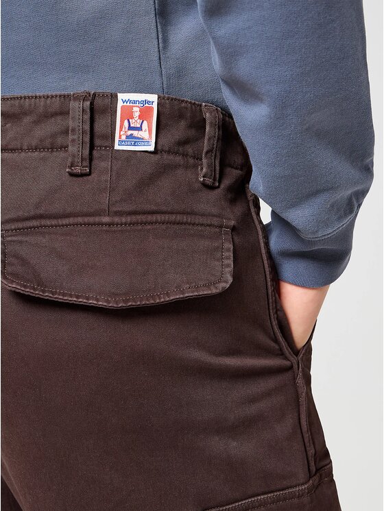 Wrangler Wrangler Spodnie materiałowe CASEY JONES CARGO Brązowy Regular Fit