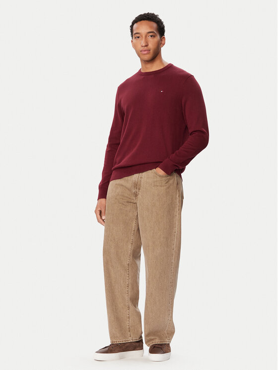Tommy Hilfiger Tommy Hilfiger Sveter Essential Ssnl MW0MW39999 Bordová Regular Fit