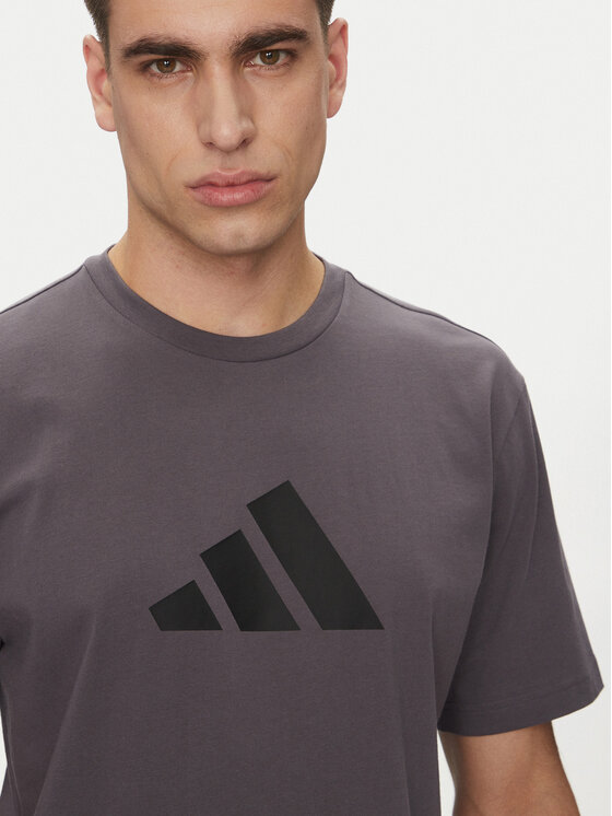 adidas adidas T-Shirt Future Icons 3 Bar Logo JD4921 Szary Regular Fit