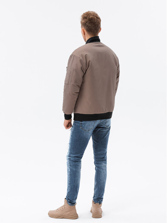 Ombre Ombre Bunda bomber C516 Béžová Regular Fit