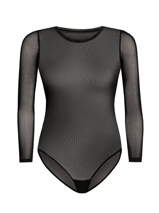 Teyli Teyli Body damskie siateczkowe Ero Czarny Regular Fit