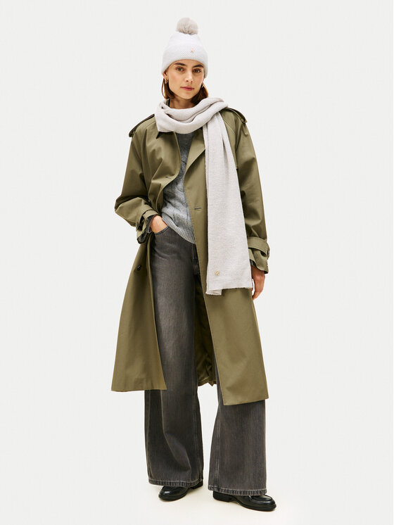 Tommy Hilfiger Tommy Hilfiger Kepurės ir šaliko komplektas Pom Pom AW0AW17995 Smėlio