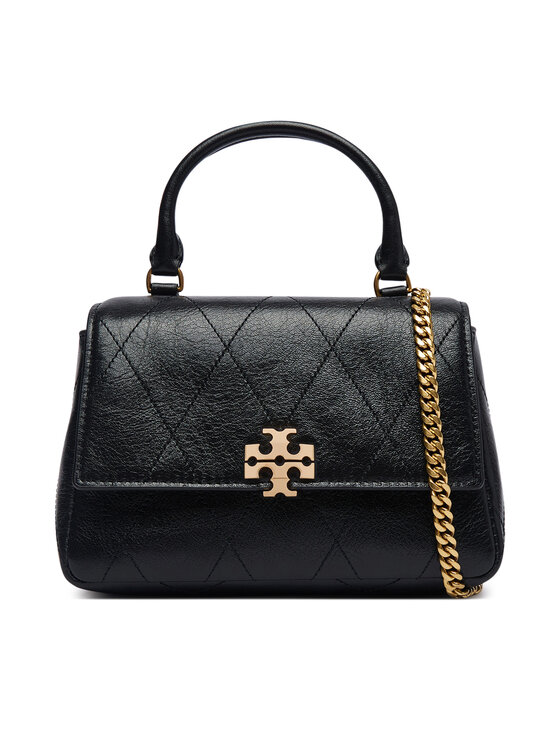 Tory Burch Tory Burch Rankinė Charlie Quilted Mini Top Handle Chain Wallet 186032 Juoda