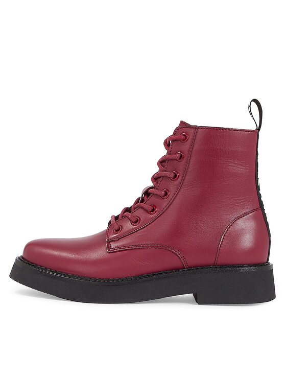 Tommy Jeans Tommy Jeans Ботильйони Tjw Lace Up Flat EN0EN02310 Бордовий