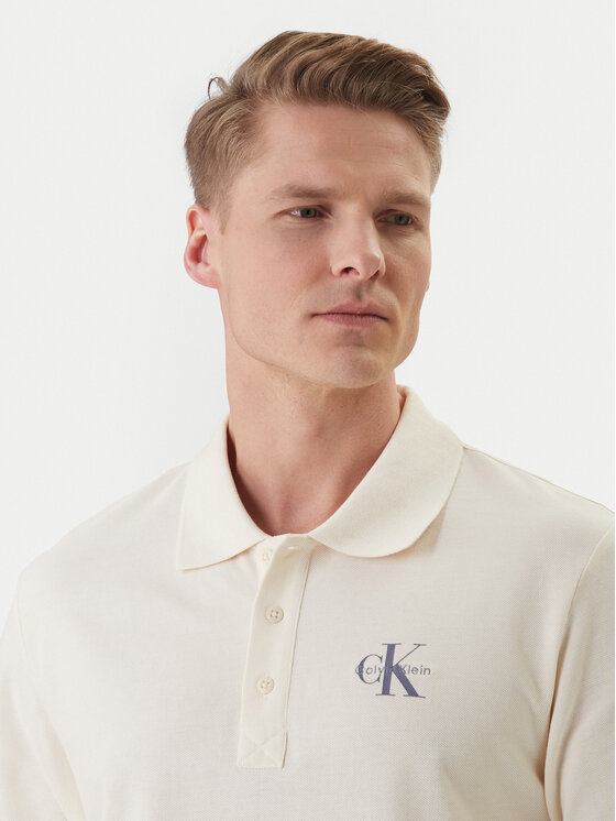 Calvin Klein Jeans Calvin Klein Jeans Polokošeľa Easy Monologo LV04RF209G Béžová Regular Fit