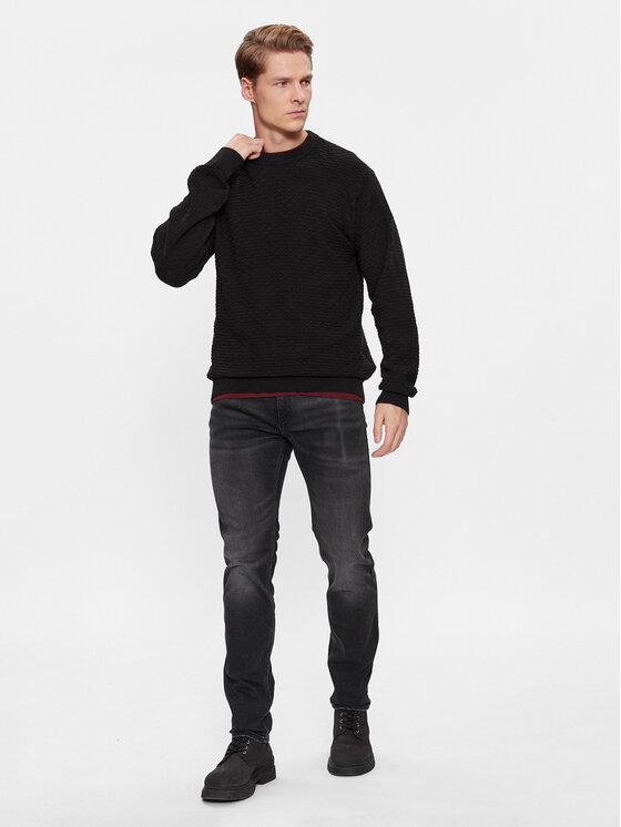 HUGO Hugo Sweater Sonderson 50500007 Fekete Regular Fit