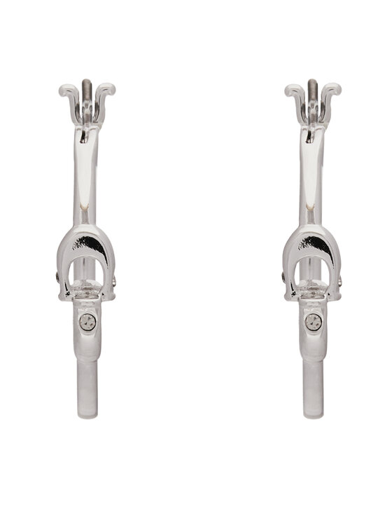Coach Coach Náušnice Signature Hoop Earrings 37408160RHO030 Strieborná