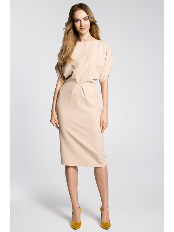 Made of Emotion Made of Emotion Koktejlové šaty M364 Béžová Girl Fit