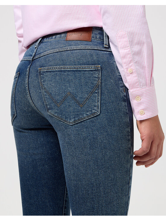 Wrangler Wrangler Jeansy HIGH SKINNY Niebieski Slim Fit