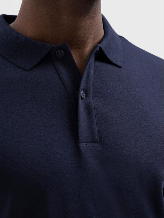 Selected Homme Selected Homme Тениска с яка и копчета 16090424 Тъмносин Slim Fit