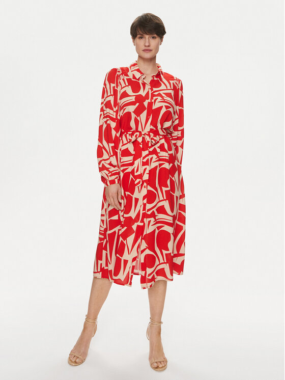 ONLY ONLY Φόρεμα πουκάμισο Halia 15315986 Κόκκινο Regular Fit
