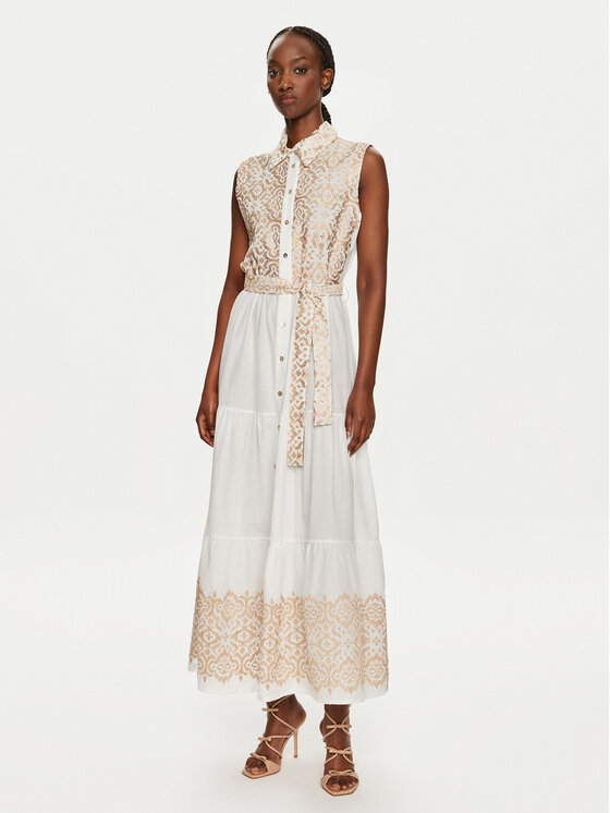 ViCOLO ViCOLO Sommerkleid TB2820 Weiß Regular Fit