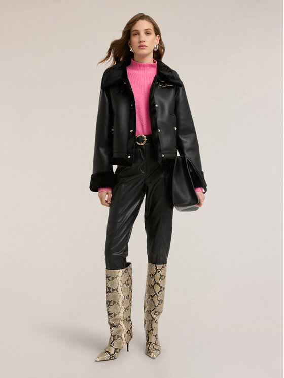 Motivi Motivi Pelliccia 8631Q000230N033 Nero Regular Fit