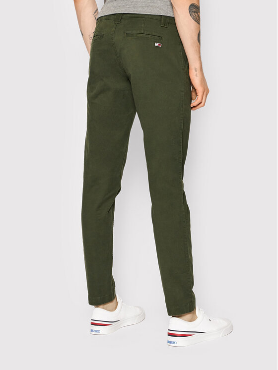 Tommy Jeans Chinos kelnes Tjm Scanton DM0DM09595 Žalia Slim Fit • Modivo.lt