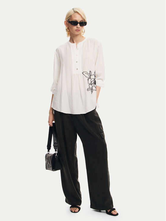 Desigual Desigual Μπλουζάκι Nagasaki 24WWBW01 Λευκό Regular Fit