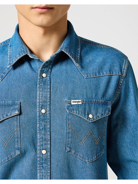 Wrangler Wrangler Koszula WESTERN SHIRT Niebieski Regular Fit
