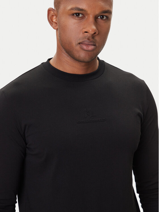KARL LAGERFELD KARL LAGERFELD Marškinėliai ilgomis rankovėmis 755055 554225 Juoda Regular Fit