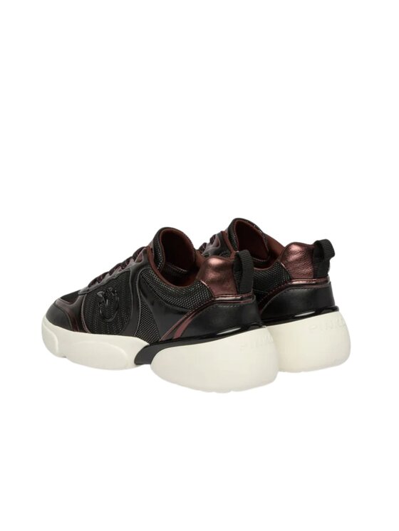 PINKO PINKO Sneakersy SS0211P181 ALBA 03 - SNEAKER CALF LEATHER/MESH/PRINTED CALF Czarny