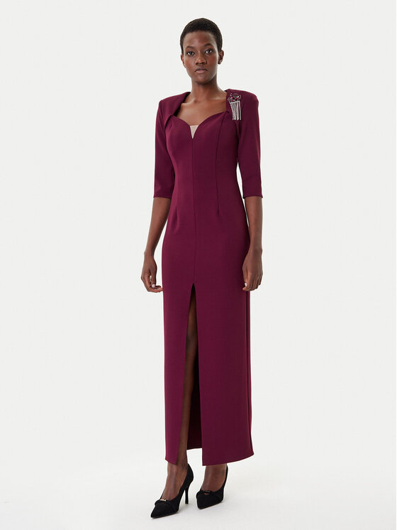Rinascimento Rinascimento Abendkleid CFC0125271003 Dunkelrot Slim Fit