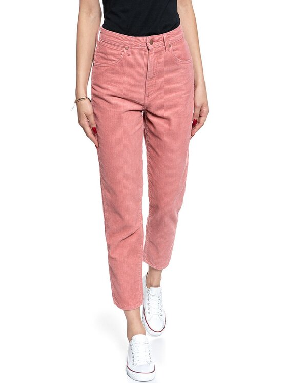 Wrangler Wrangler Spodnie materiałowe MOM JEANS Różowy Regular Fit