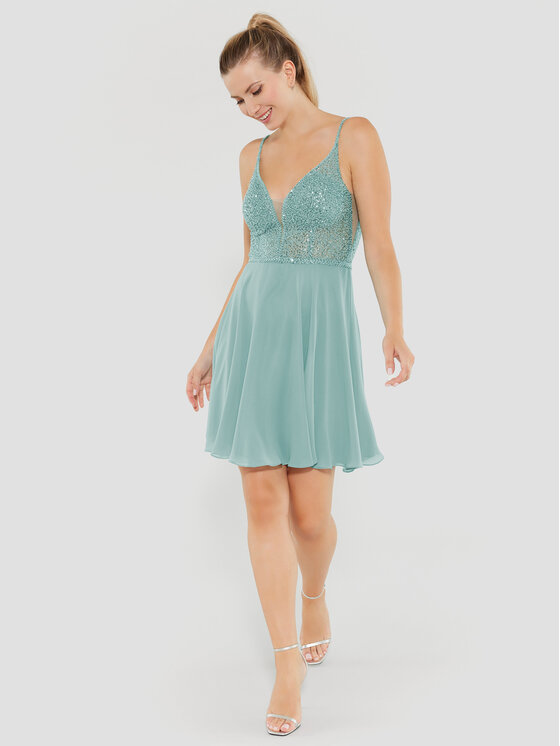 Swing Swing Koktel haljina 5AE19300 Zelena Regular Fit