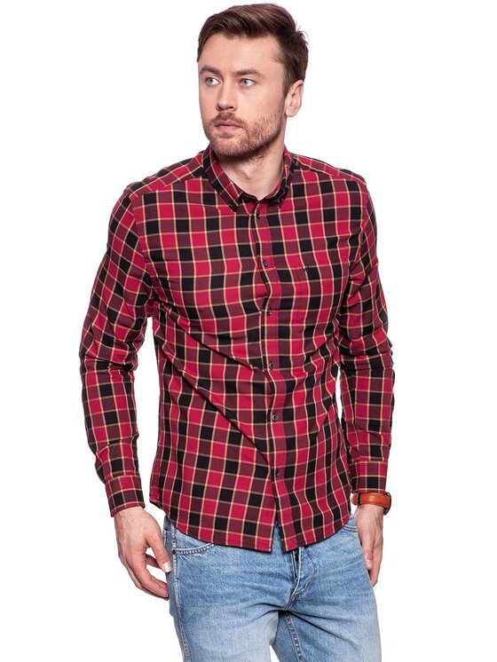 Wrangler Wrangler Camicia BUTTON DOWN Rosso Regular Fit