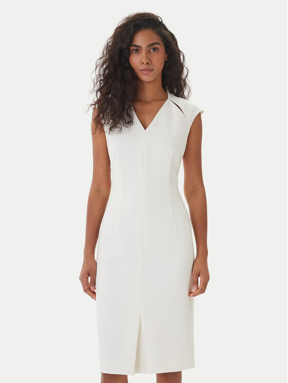 BOSS Boss Rochie de zi Dulipa 50451351 Alb Slim Fit